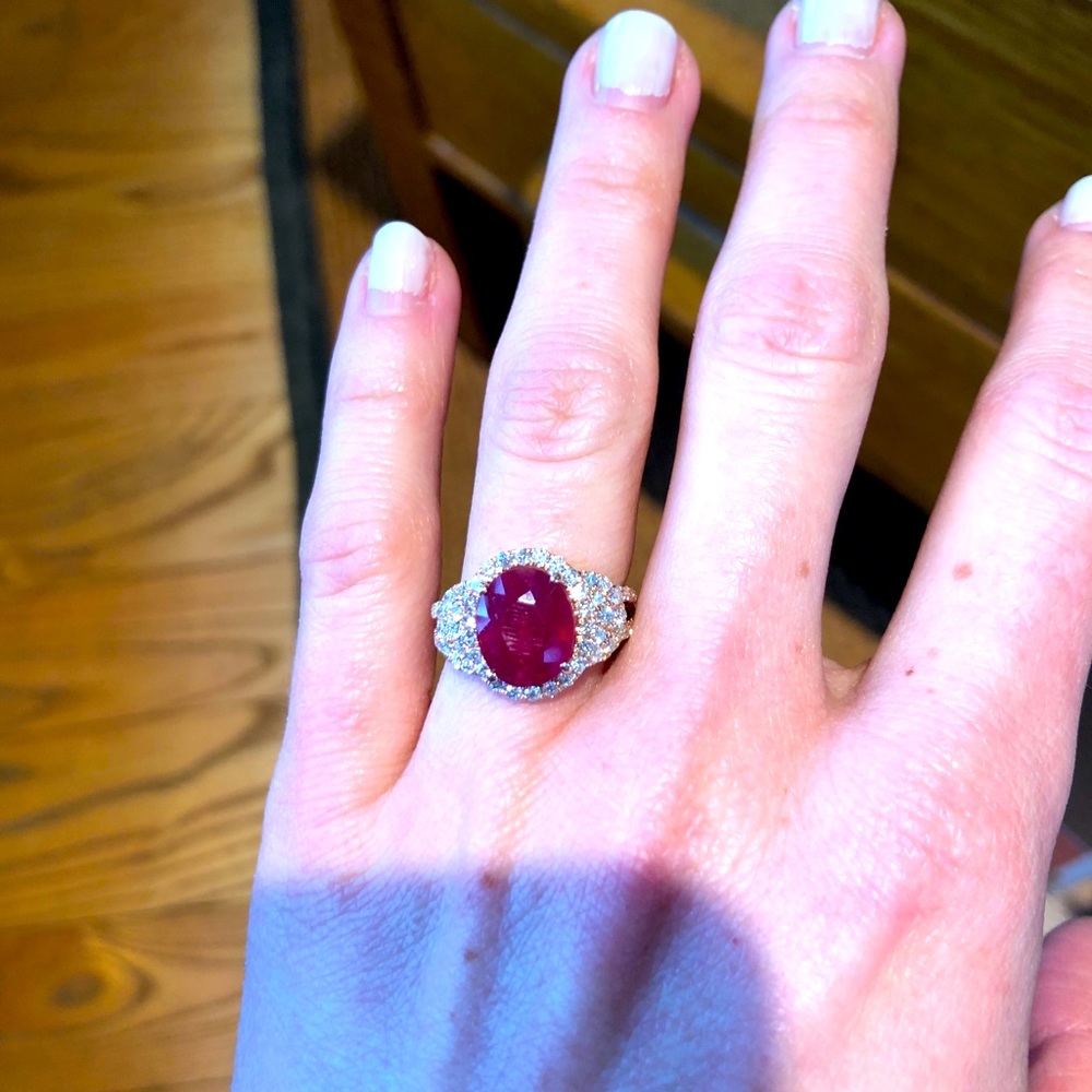 Ruby and diamond ring